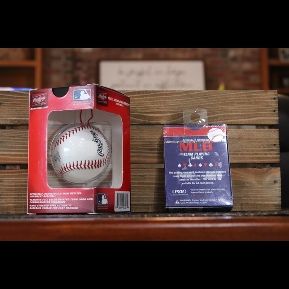 MLB KC Mini Baseball Ornament & Playing Cards set - Picture 8 of 8